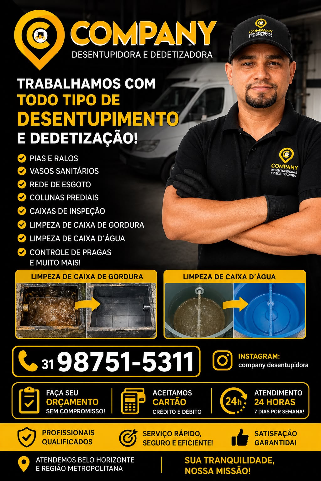 Profissional da Company Desentupidora